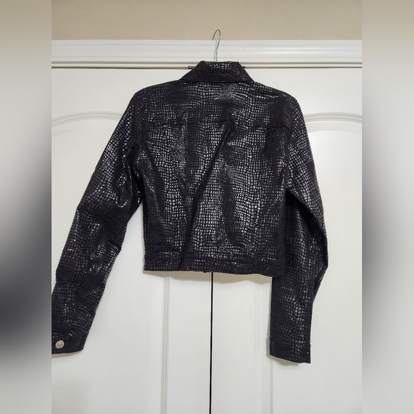 Vintage Versace Jeans Couture Black Snake Print Gothic Jacket Sz XS - Picture 3 of 8